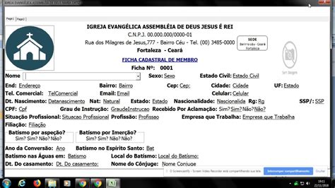 lista de membros da igreja.